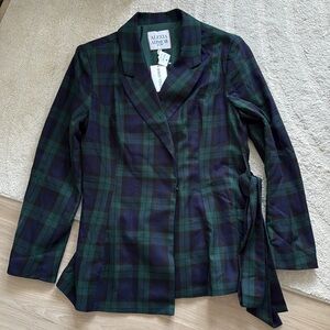 NEW- Alexia Admor Olya Blazer in Emerald Plaid